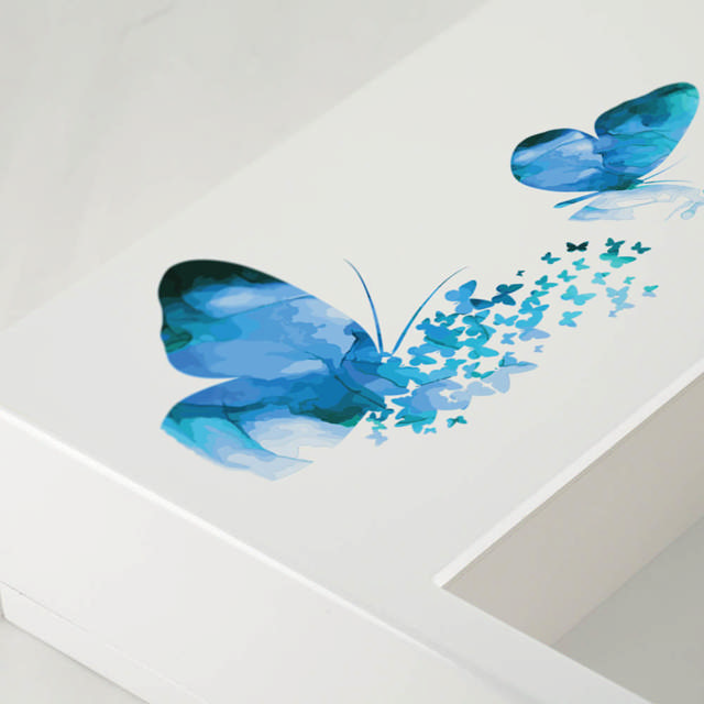 Shadowbox Remembrance Keepsake Blue Butterflies