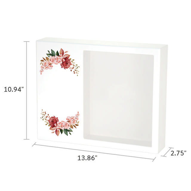 Shadowbox Remembrance Keepsake Floral Blush