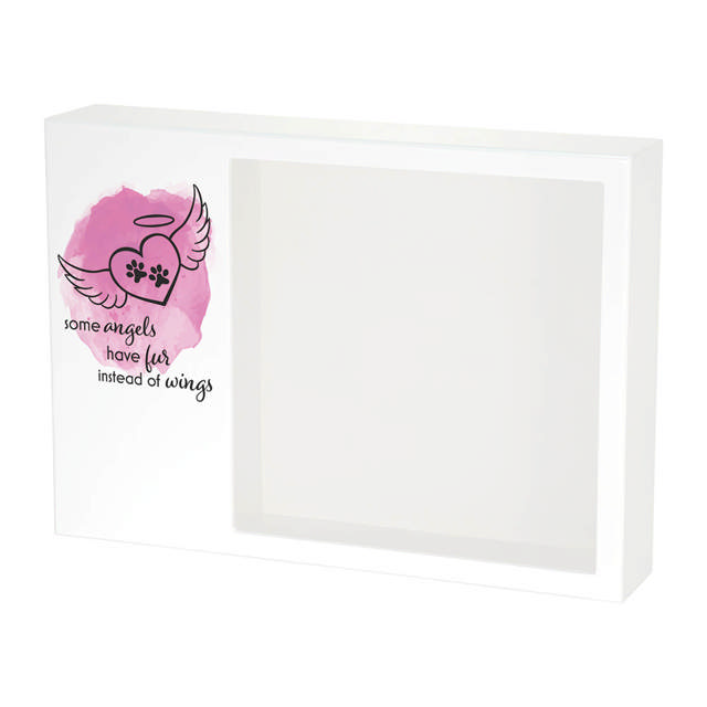 Shadowbox Pet Urn Angel Wings Pink