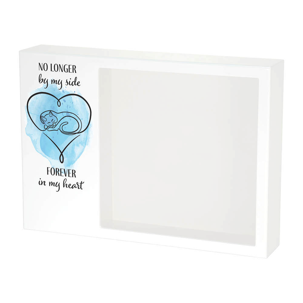 Shadowbox Pet Urn Forever Cat Blue