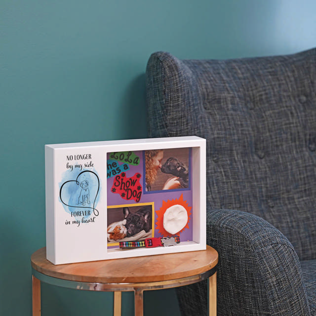 Shadowbox Pet Urn Forever Dog Blue