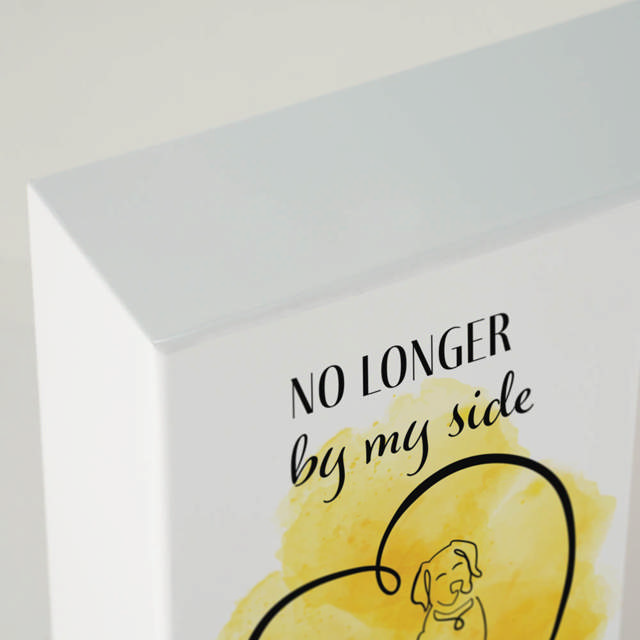 Shadowbox Pet Urn Forever Dog Yellow