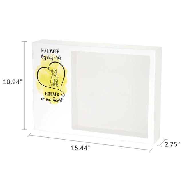 Shadowbox Pet Urn Forever Dog Yellow