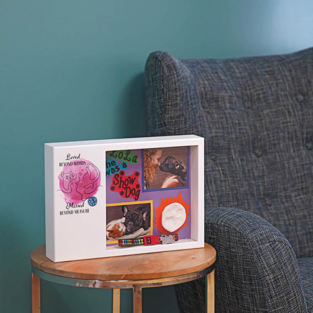 Shadowbox Pet Urn Loved Beyond Cat Pink