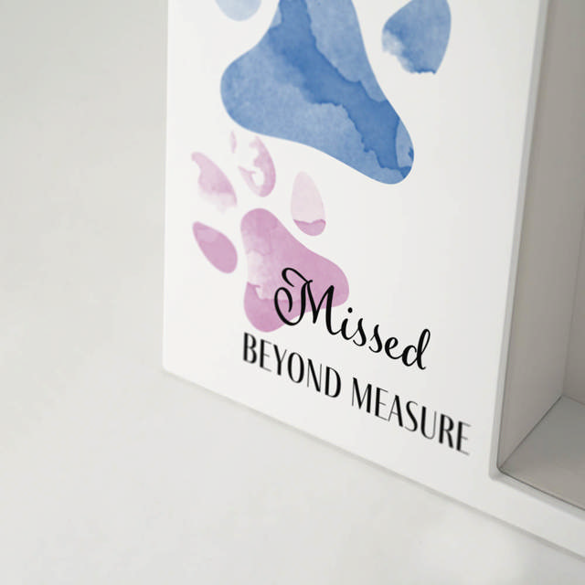 Shadowbox Pet Urn Loved Beyond Purple