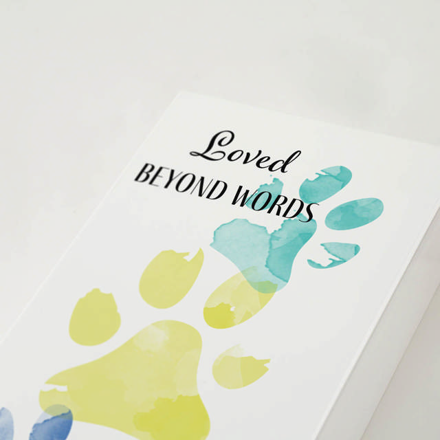 Shadowbox Pet Urn Loved Beyond Teal