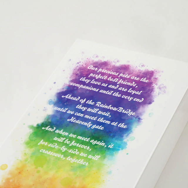 Shadowbox Pet Urn Rainbow Bridge