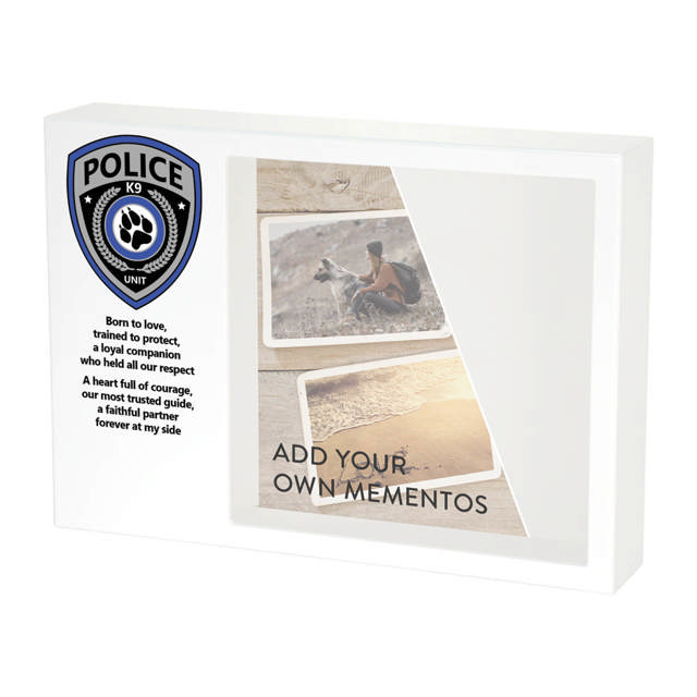 Shadowbox Pet Urn K9 Badge