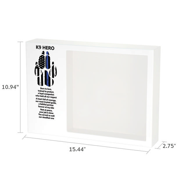 Shadowbox Pet Urn K9 Hero