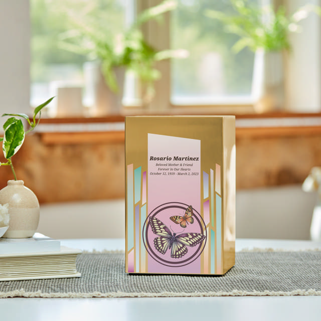 Life Canvas Butterflies Bronze, Full Size Urn