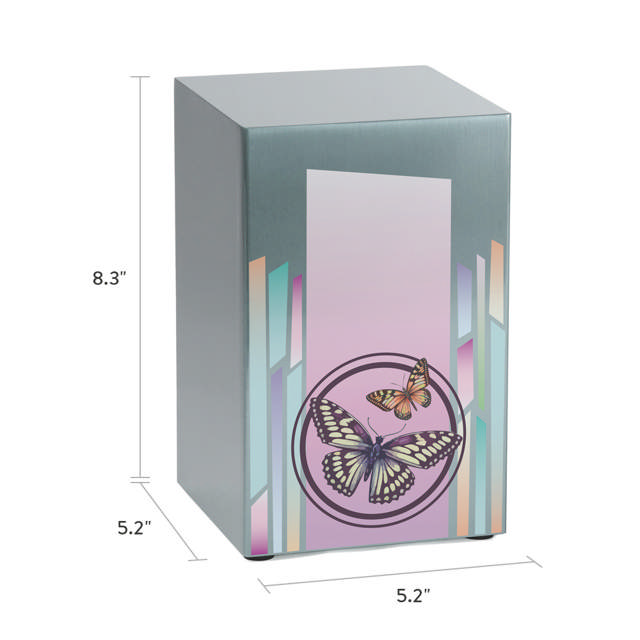 Life Canvas Butterflies Pewter, Full Size Urn