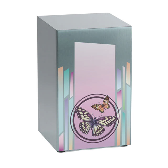 Life Canvas Butterflies Pewter, Full Size Urn