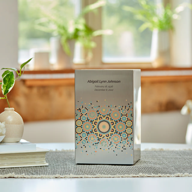 Life Canvas Mosaic Pewter, Full Size Urn