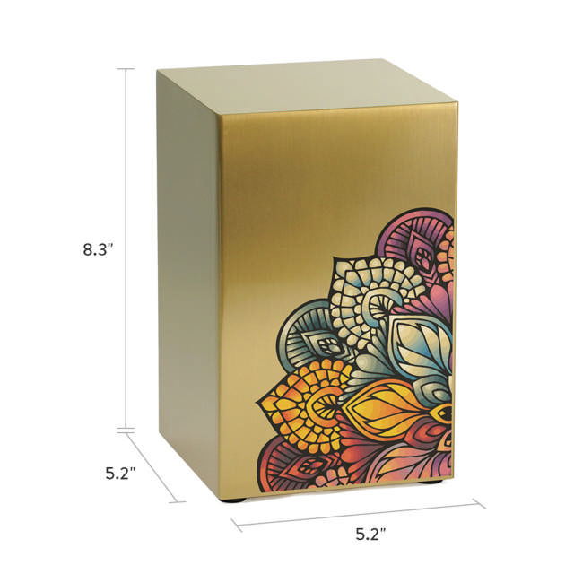 Life Canvas Mandala Bronze, Companion Urn Left Side