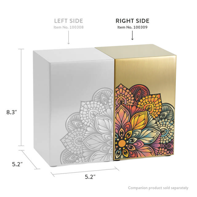 Life Canvas Mandala Bronze, Companion Urn Right Side