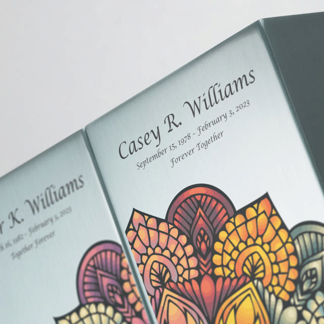 Life Canvas Mandala Pewter, Companion Urn Right Side