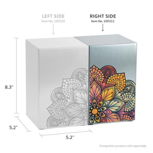 Life Canvas Mandala Pewter, Companion Urn Right Side