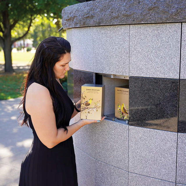 Life Canvas Birds Bronze, Companion Urn Left Side