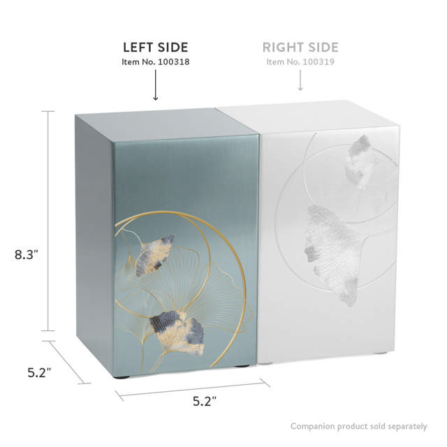 Life Canvas Ginkgo Pewter, Companion Urn Left Side