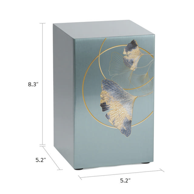 Life Canvas Ginkgo Pewter, Companion Urn Right Side