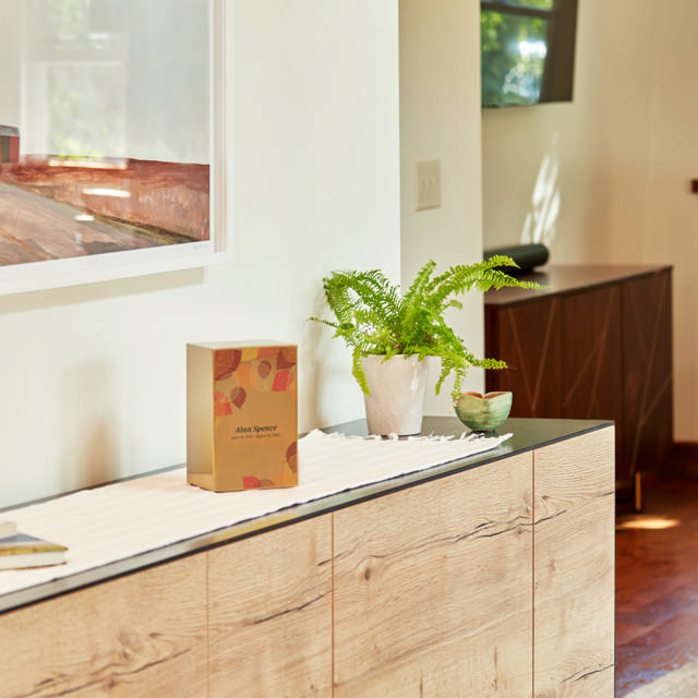 Life Canvas Foliage Bronze, Companion Urn Left Side