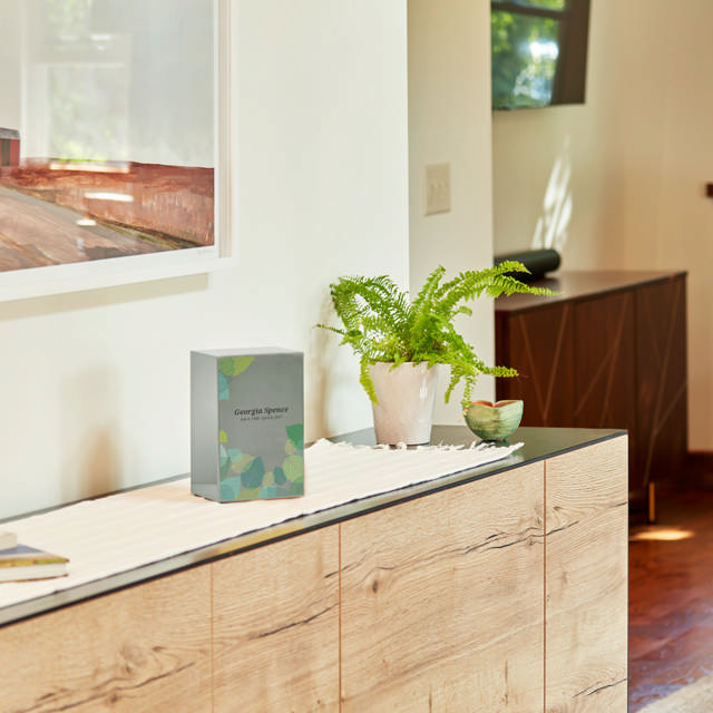 Life Canvas Foliage Pewter, Companion Urn Right Side