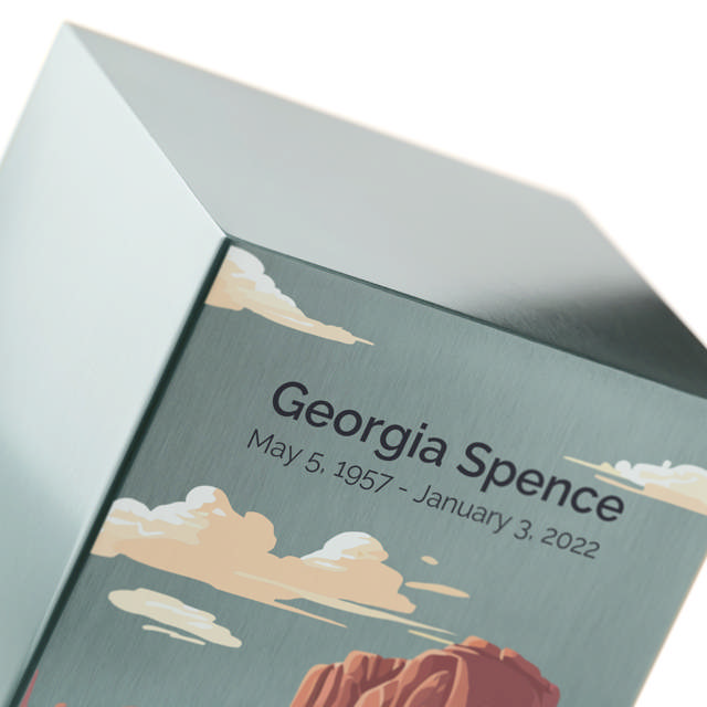 Life Canvas Desert Landscape Pewter, Full Size Urn