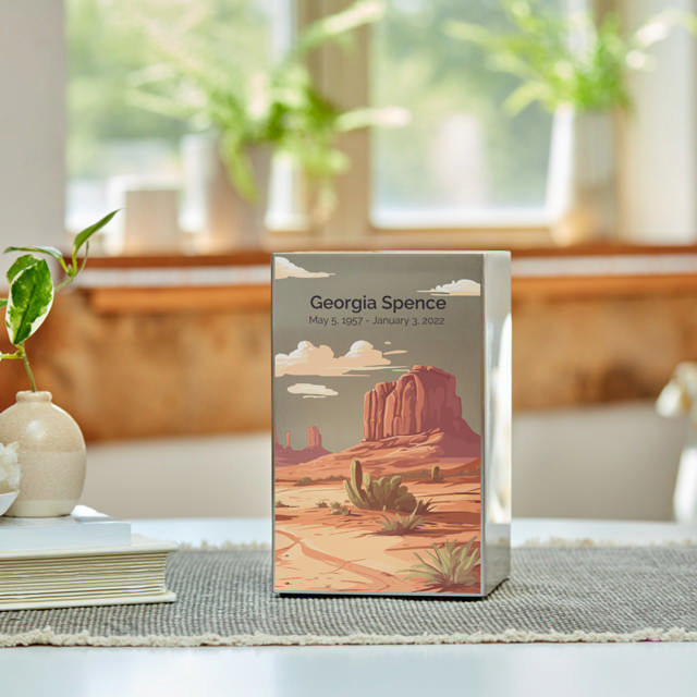 Life Canvas Desert Landscape Pewter, Full Size Urn