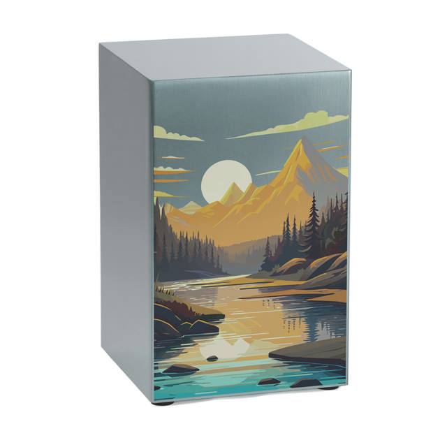 Life Canvas Mountain Landscape Pewter, Full Size Urn