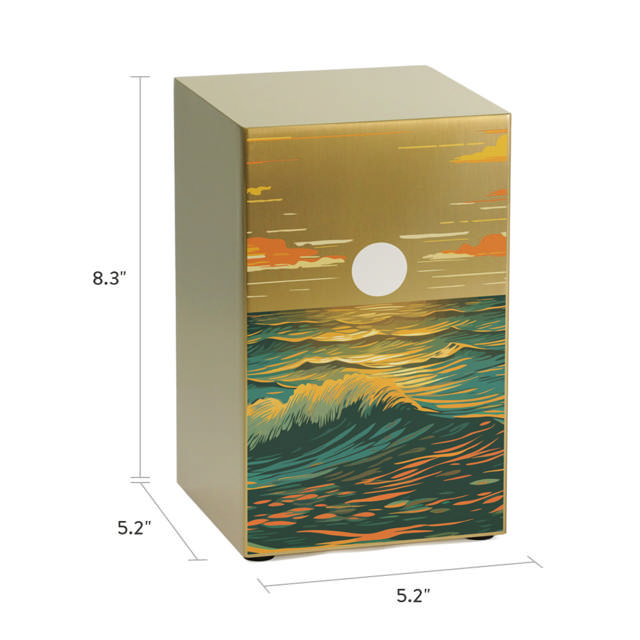 Life Canvas Ocean Landscape Bronze, Full Size Urn