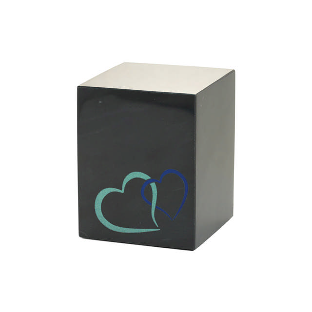 Monumental Memorials Pet Hearts Blue, Black