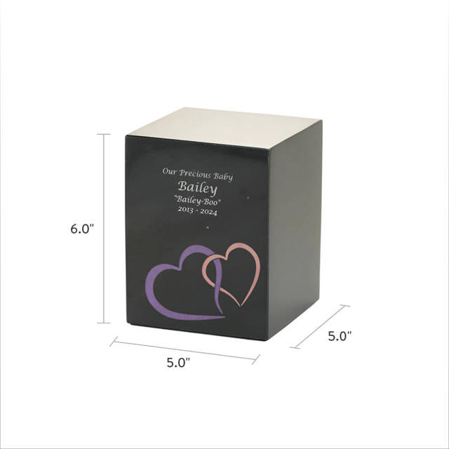 Monumental Memorials Pet Hearts Pink, Black
