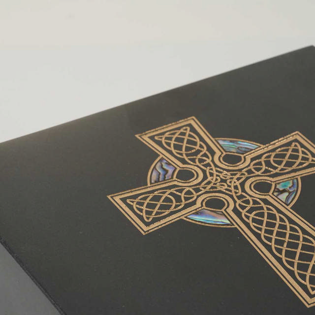 Monumental Memorials Celtic Cross Gold Black