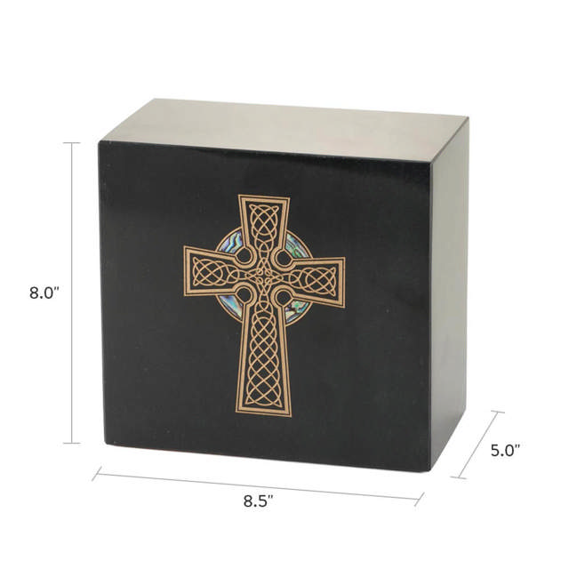 Monumental Memorials Celtic Cross Gold Black