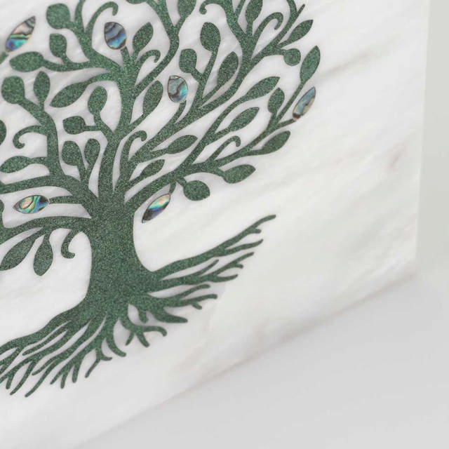 Monumental Memorials Tree of Life Green White