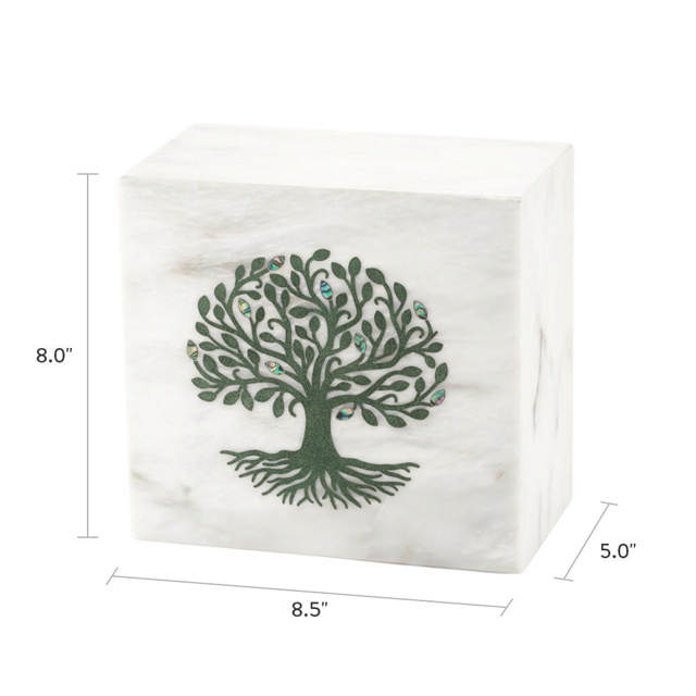 Monumental Memorials Tree of Life Green White