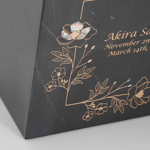 Monumental Memorials Wildflower Gold Black