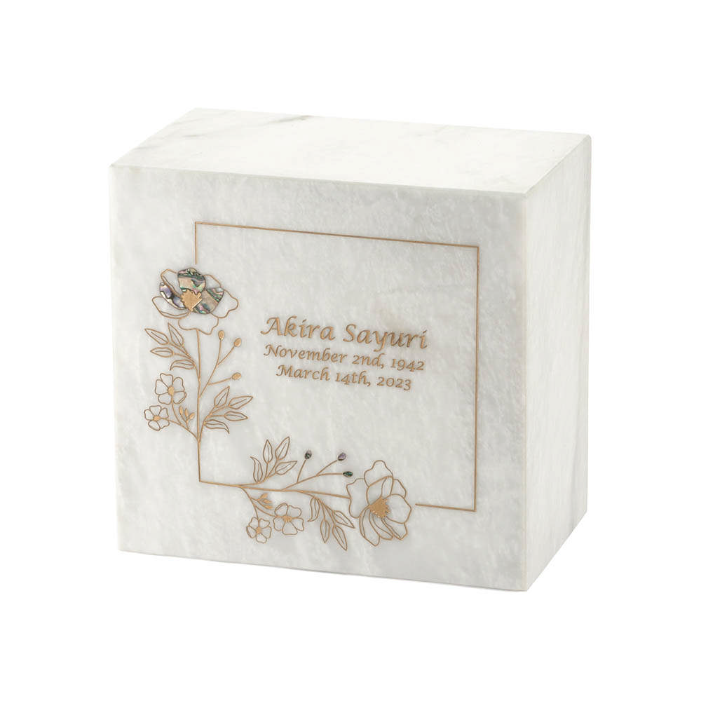 Monumental Memorials Wildflower Gold White