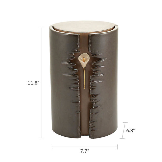 Lily Column Taupe, Full Size Urn