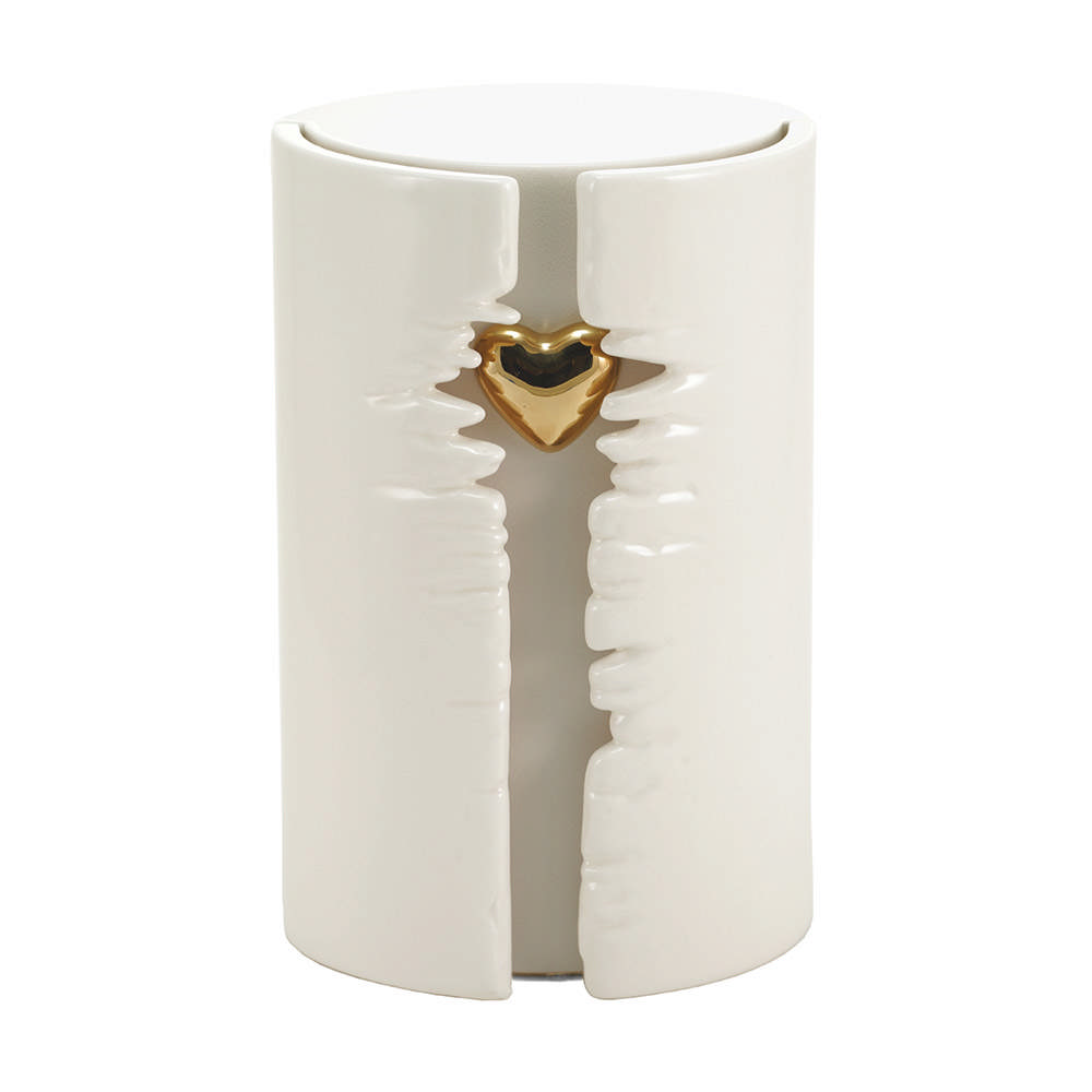Heart Column White, Full Size Urn