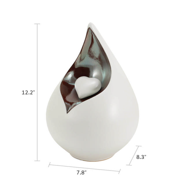 Eden Teardrop White, Full Size Urn