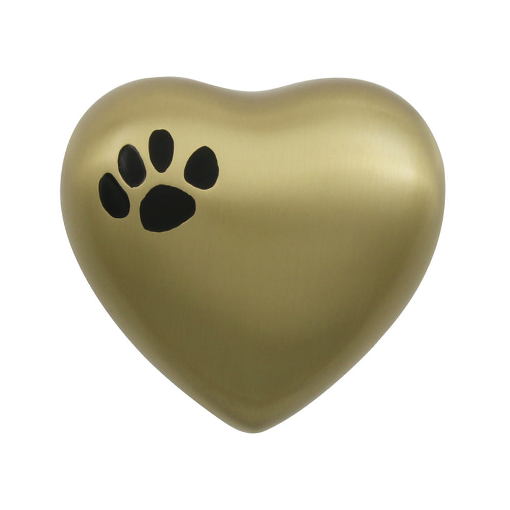 Classic Paw Brass Heart Keepsake