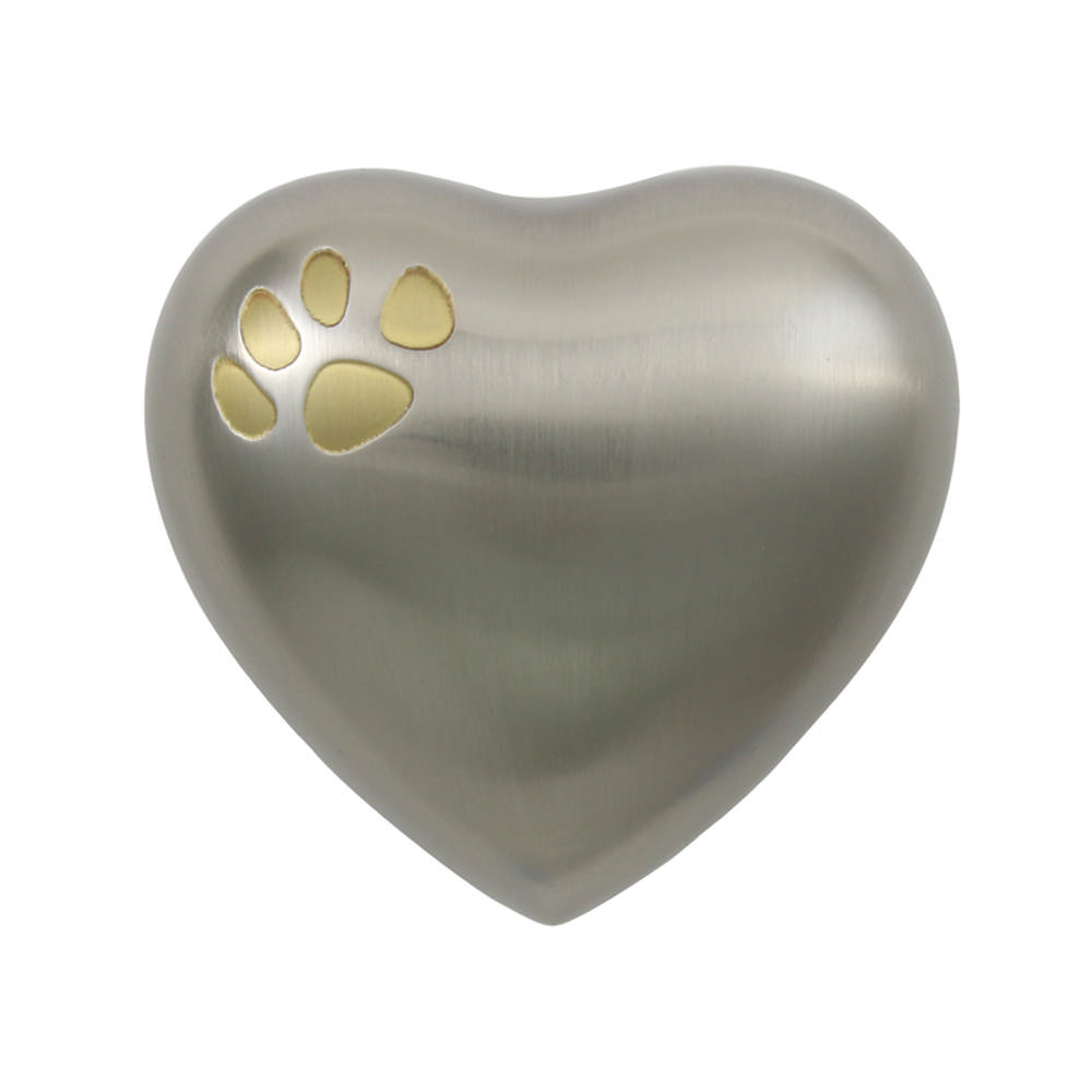Classic Paw Pewter Heart Keepsake