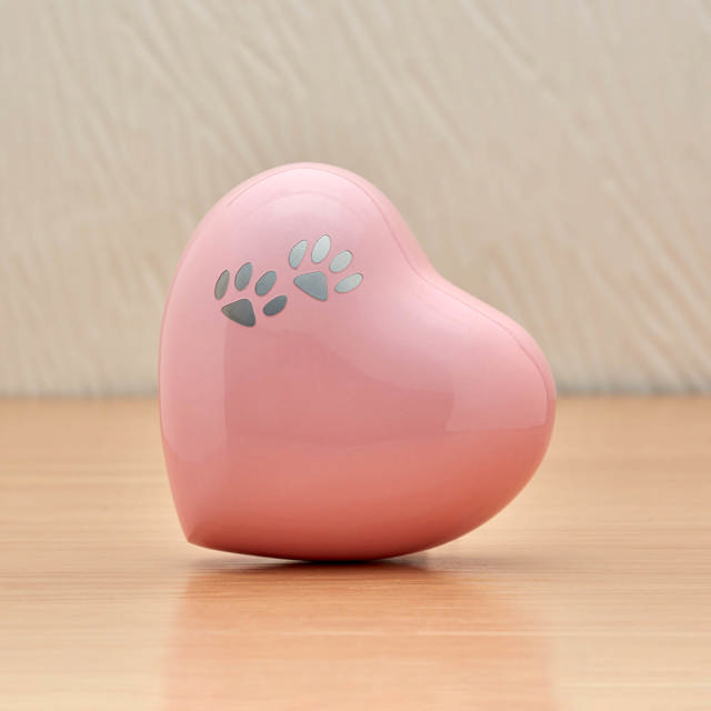 Arielle Pearl Pink Heart Paw Urn