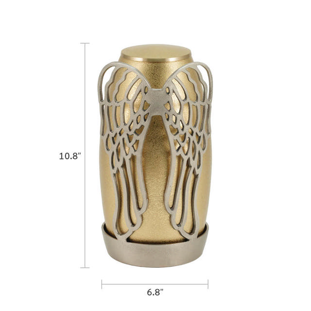 Arabella Wings Textured Bronze/Pewter, Full Size Urn