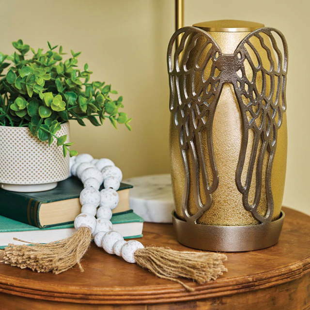 Arabella Wings Textured Bronze/Pewter, Full Size Urn