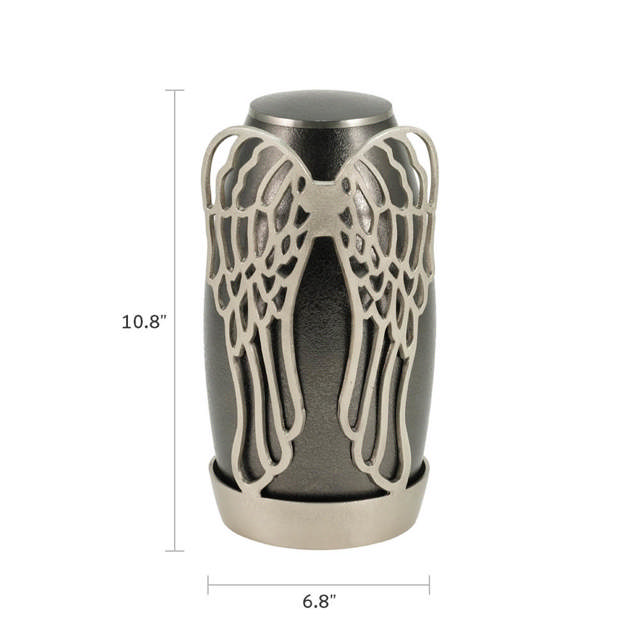 Arabella Wings Textured Slate/Pewter, Full Size Urn