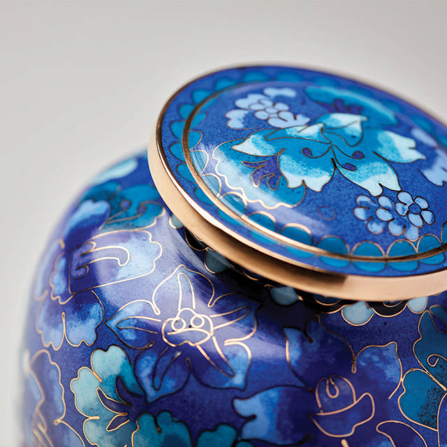 Elite Floral Blue, Extra Small Urn