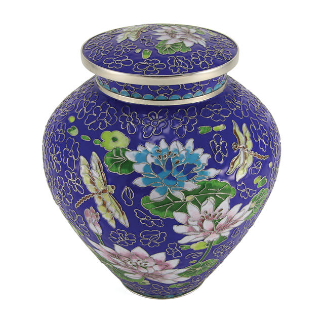 Filigree™ Cloisonné Lily Dragonfly, Full Size Urn