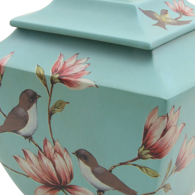 Magnolia Lovebirds, Full Size Urn
